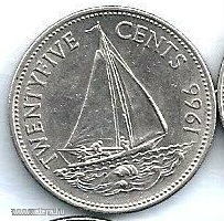 Bahama szigetek 25 cent 1966 Hajó