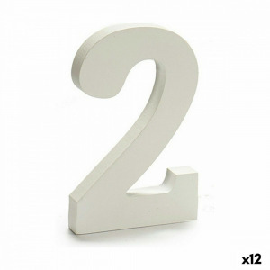 Számok 2 Fa Fehér (1,8 x 21 x 17 cm) (12 egység)