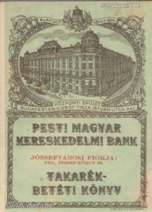- Pesti Magyar Kereskedelmi Bank - Takarékbetéti könyv 1939