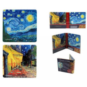 Van Gogh parafa poháralátét szett - 2 darabos - Csillagos éj / Kávéház éjjel