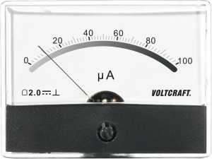 Beépíthető analóg lengőtekercses árammérő műszer 100?A/DC Voltcraft AM-86x65