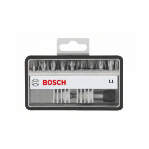 Bosch 2607002569 Csavarozó bit készlet Robust Line L extrakemény, 18 + 1 részes, 25 mm, biztonság...