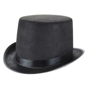 Fekete cilinder kalap - textil - pici szépséghibával