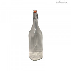 Pálinkás üveg 0,5 L négyszögletű, csatos