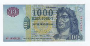 2000 1000 forint Millenium DD aUNC