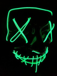 The Purge A bűn éjszakája LED világító halloween, farsangi maszk - ZÖLD