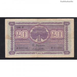 Finnország, 20 markkaa 1939 F