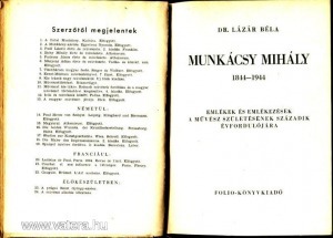 Lázár Béla: Munkácsy Mihály 1844-1944