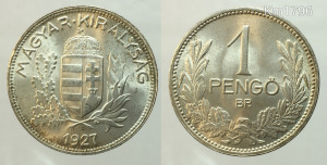 1 pengő 1927 - aUNC-UNC - extra!