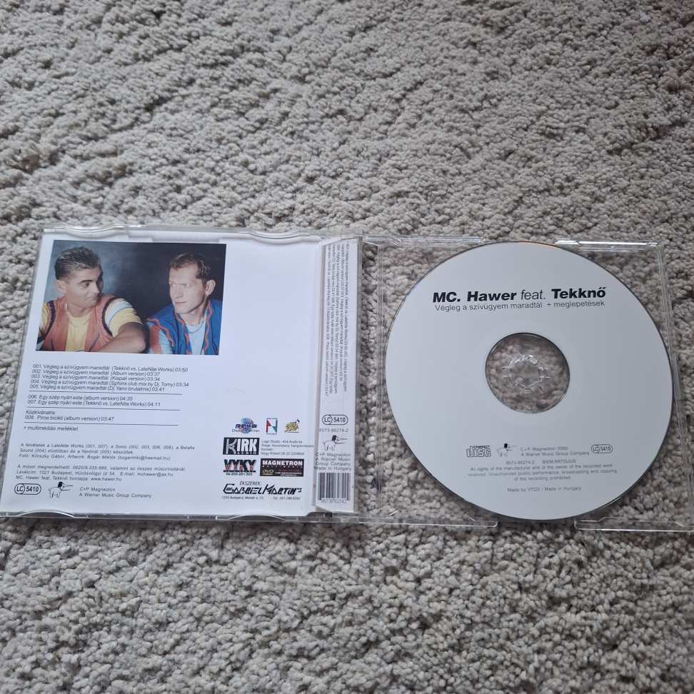 MC HAWER FEAT TEKKNŐ - VÉGLEG A SZIVÜGYEM MARADTÁL + MEGLEPETÉSEK MAXI CD