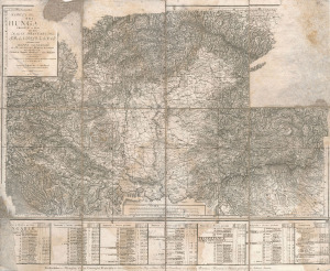 Lipszky Magyarország rézmetszetű  térképe 1810. Lapméret: 556 X 710 cm