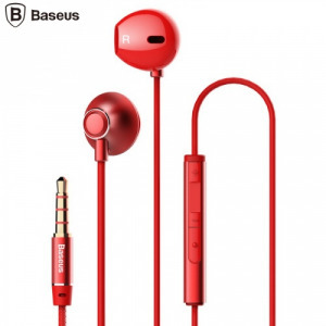Baseus ENCOK H06 fülhallgató SZTEREO (3.5mm jack, mikrofon, felvevő gomb, hangerő szabályzó) PIROS