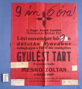 Nagy Szines -Nyilaskeresztes Plakát-Csillaghegyi Gyűlés-(61/47 cm)-R