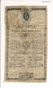 1806 5 Gulden papírra ragasztva