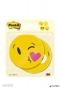 Öntapadó jegyzettömb, 2x30 lap, 70x70 mm, 3M POSTIT Emoji, vegyes figurák