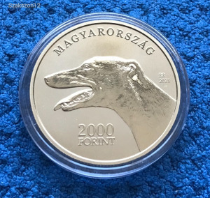 Magyar Agár Magyar pásztor- és vadászkutyafajták 2000 Forint 2021 Proof-like + ajándék prospektus Kép