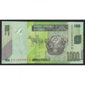 Kongó, 1000 francs 2013 UNC
