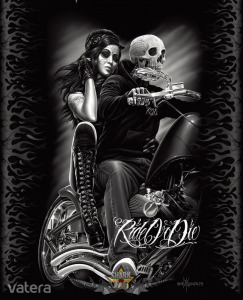 David Gonzales - Biker Babe Tatuagem Chicano Cobertor Rainha. 30x40.cm. fém tábla kép