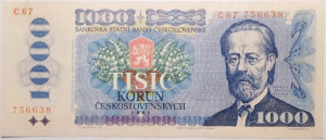 Csehszlovákia 1000 korona 1985 AUNC