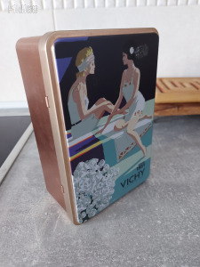 Fémdoboz, Vichy pléh doboz 13,5 x 20 x 7,5 cm