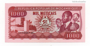 Mozambik 1000 Metical Bankjegy 1989 P132c