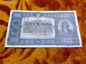 1923 -as Ropogós 1000 korona -s bankó kis méretű Ritkább!!!! (L0986)