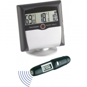 Infra hőmérő és szobai hőmérő és higrométer, penészesedés és harmatpont jelzéssel TFA MS-10 SET