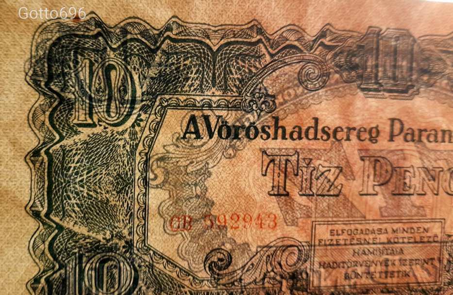 7 db -os 1944 -es Vöröshadsereg parancsnoksága vízjeles pengősor VF-F (L2251)