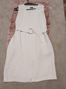 MASSIMO DUTTI női 38-as fehér-törtfehér színű nyári egész ruha