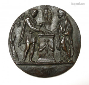 Középkori bronz plakett, Görög, vagy római.