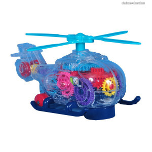 Gear Helicopter Átlátszó világítós zenélős önműködő helikopter No.0713 - Gyerek játék