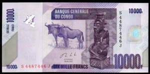 Kongó 10.000 frank UNC 2020