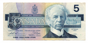 Kanada 5 Dollár Bankjegy 1986 P95b