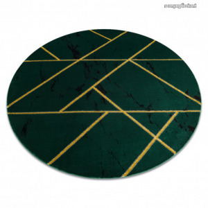 EMERALD szőnyeg 1012 kör - glamour, elegáns márvány, geometriai üveg zöld / arany kör 160 cm
