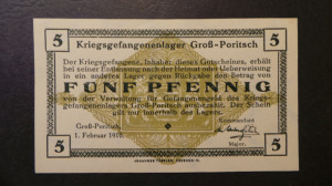 Német hadifogolytábor Groß-Poritsch 5 Pfennig 1916 aUNC  (A1-12)