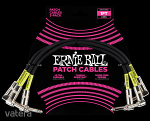 Ernie Ball - Patch Kábel 30cm Fekete