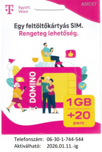 ÚJ!!! Telekom-os Domino normál-micro-nano SIM kártya Új!!!