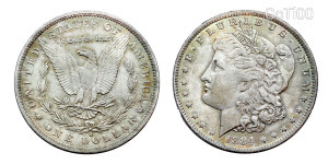 Érme pénz USA ezüst Morgan Dollár 1884 O Ag900% 26.7 gramm 38.1 mm gEF patina!