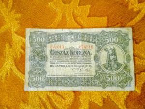 1923 -as 500 Korona kis méretű változat  Pénzjegynyomda nélküli bankó  !!!! (L2865)