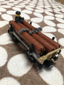 LEGO vasút, vonat - rönkszállító tehervagon