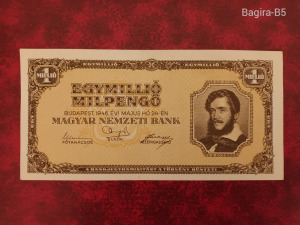 1946 1 000 000 M. Pengő bankjegy Magyarország extra ropogós hajtatlan állapotban Kép