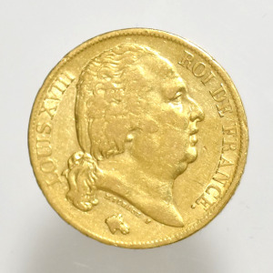 1820    Francia o. XVIII. Lajos  arany 20 francs    (PAP309)