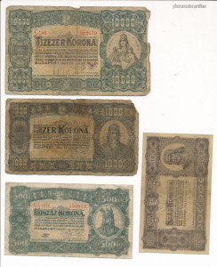 1923 korona sor 100-10.000 korona