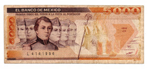 Mexikó 5000 Peso Bankjegy 1987 P88b