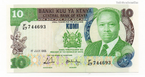 Kenya 10 Shilling Bankjegy 1988 P20g