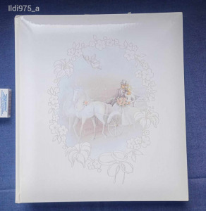 Retró Henzo esküvői fotóalbum, nem használt, 28 cm x 30 cm
