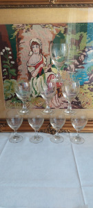 8 db régi, csiszolt talpas üveg pohár (meghosszabbítva: 3190086434) - Vatera.hu Kép