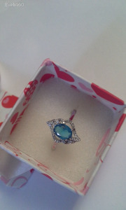 ÚJ  Gyönyörű kék köves  ezüstgyűrű