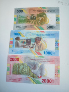 közép afrikai államok 500,1000,2000 Frank UNC