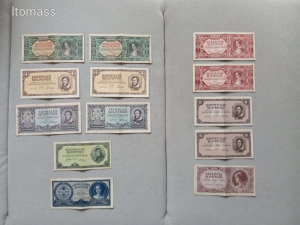 Inflációs pengő lot, 13 db, 100.000 Milpengő - 1.000.000 B.-Pengő